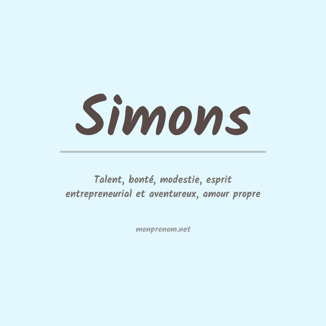 Signification du Prénom Simons