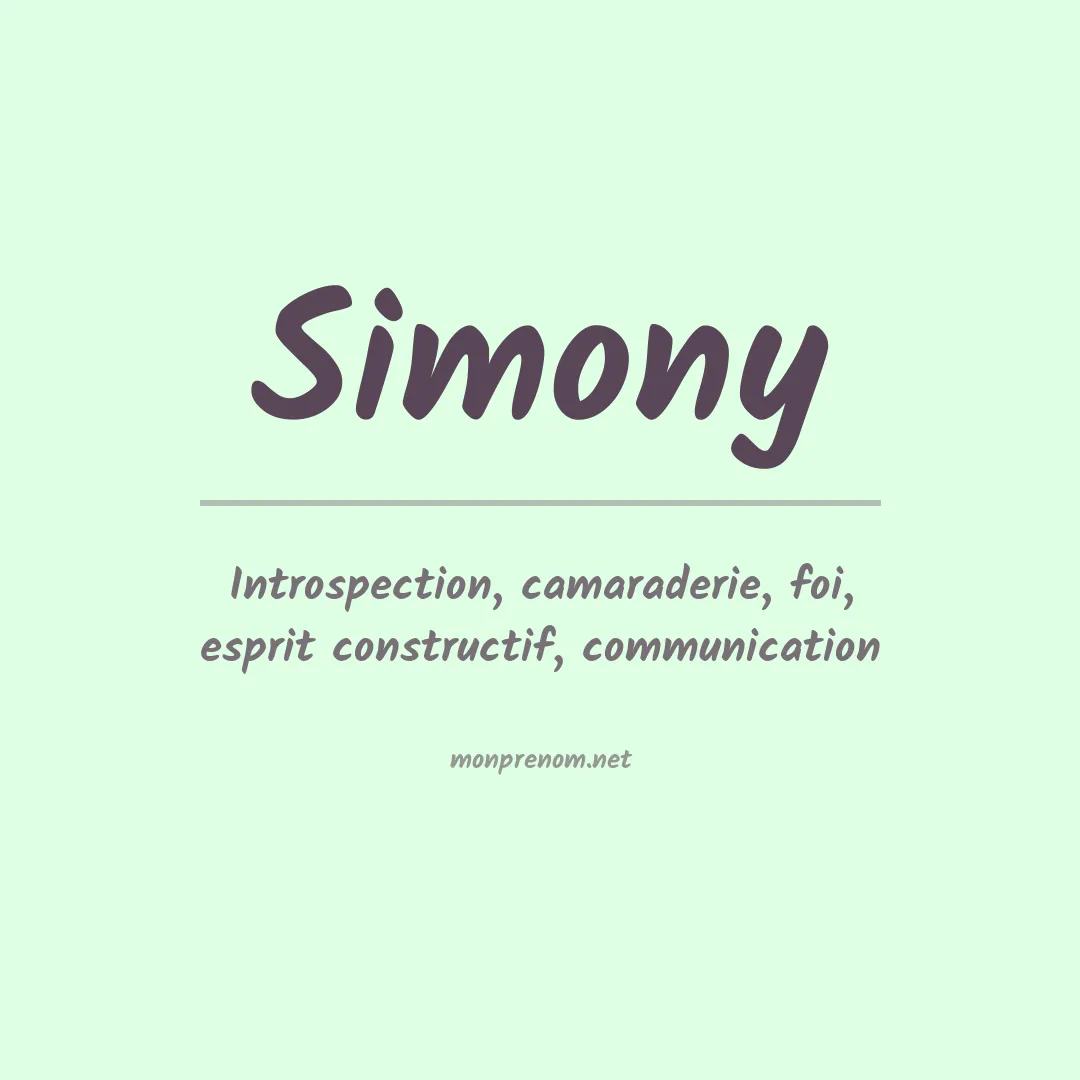 Signification du Prénom Simony