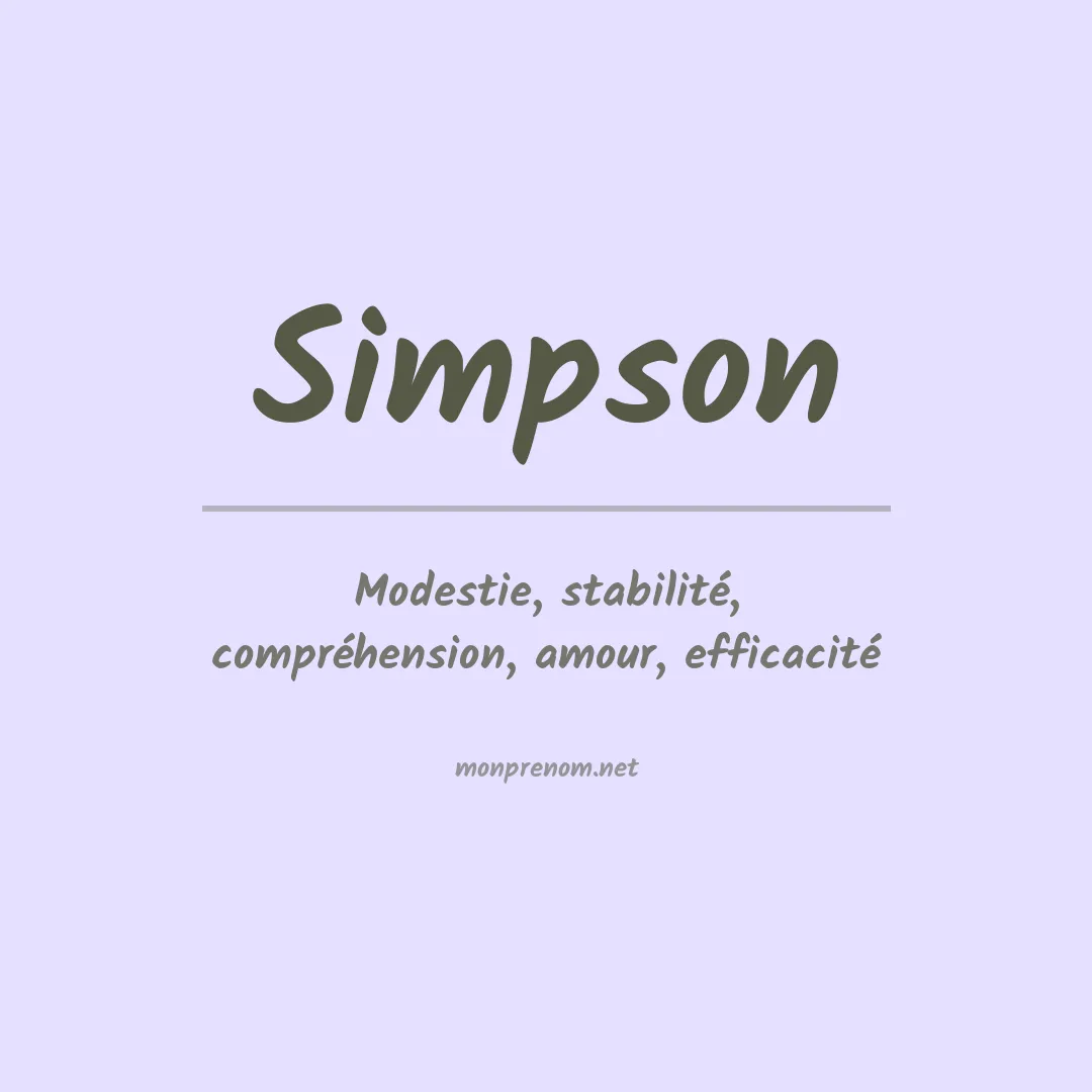 Signification du Prénom Simpson