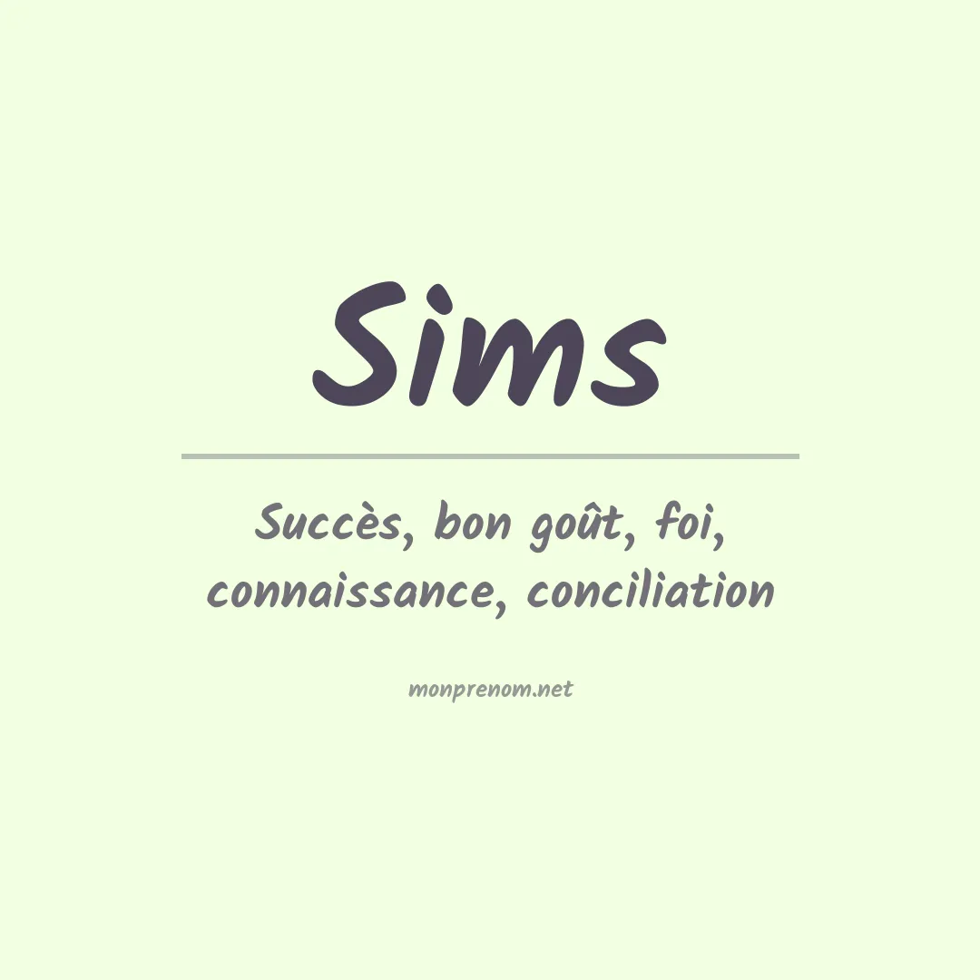 Signification du Prénom Sims