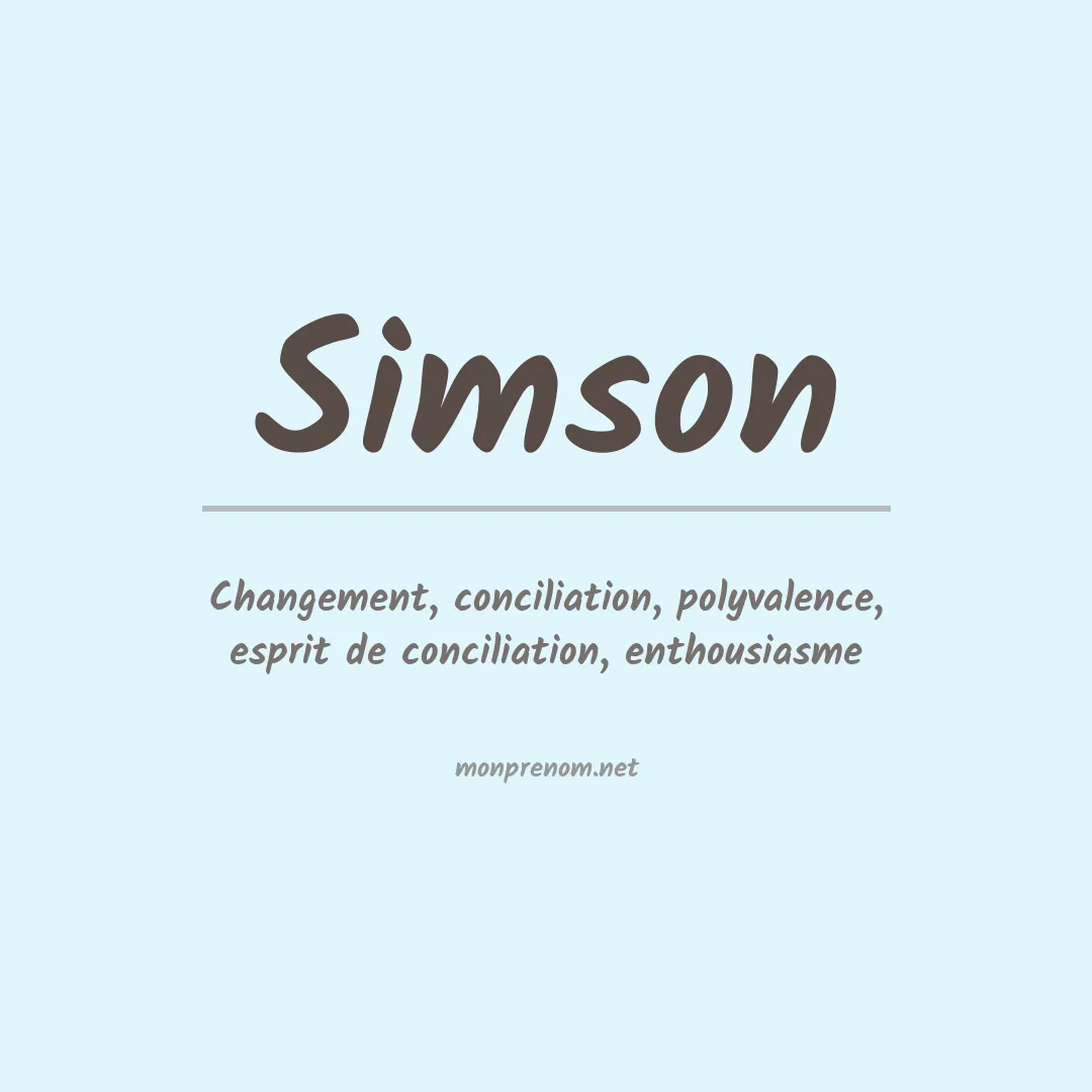 Signification du Prénom Simson