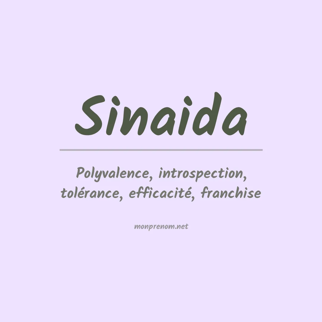 Signification du Prénom Sinaida Signification du Prénom Sinaida