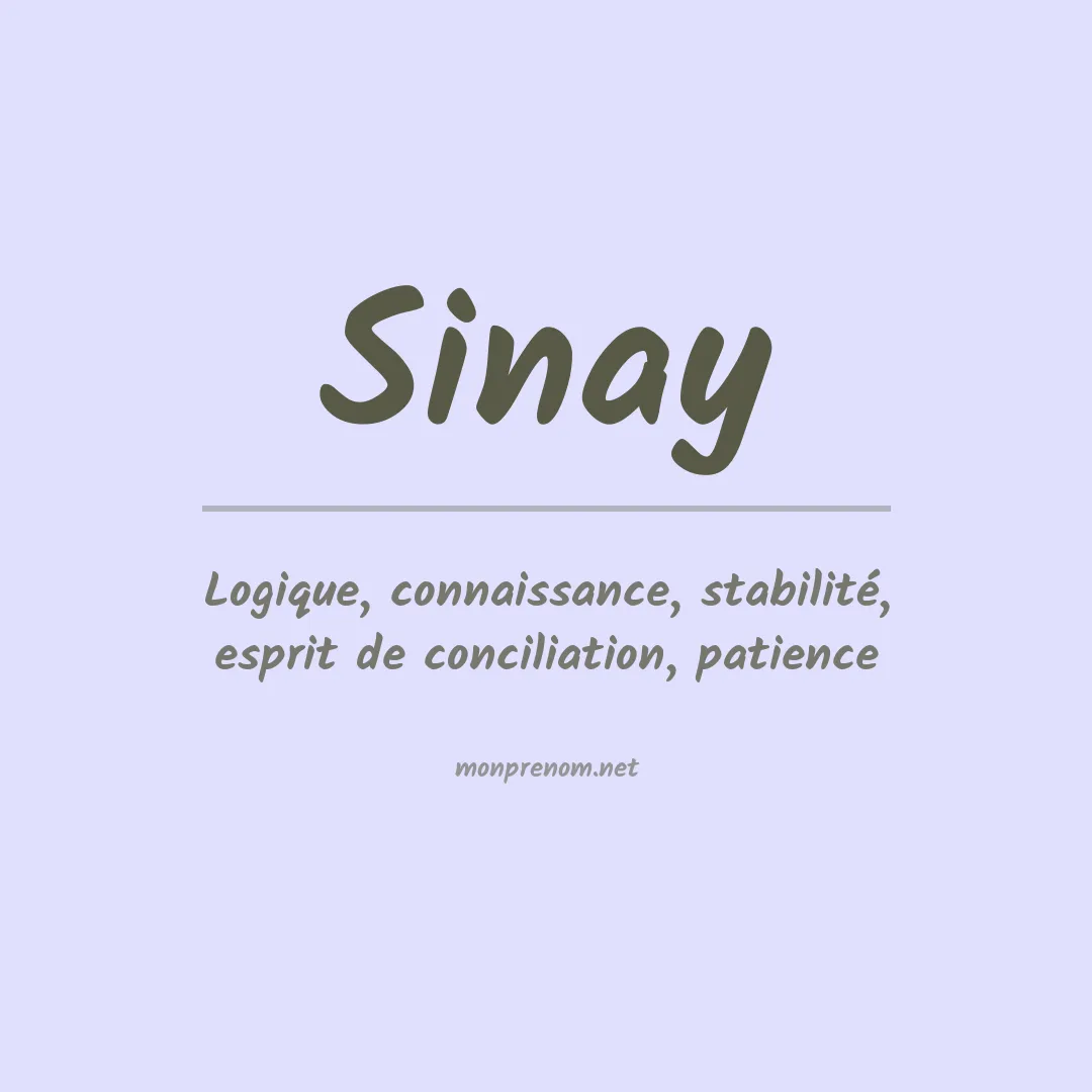 Signification du Prénom Sinay
