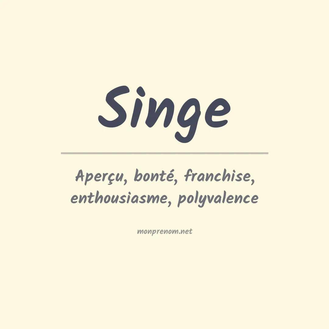 Signification du Prénom Singe
