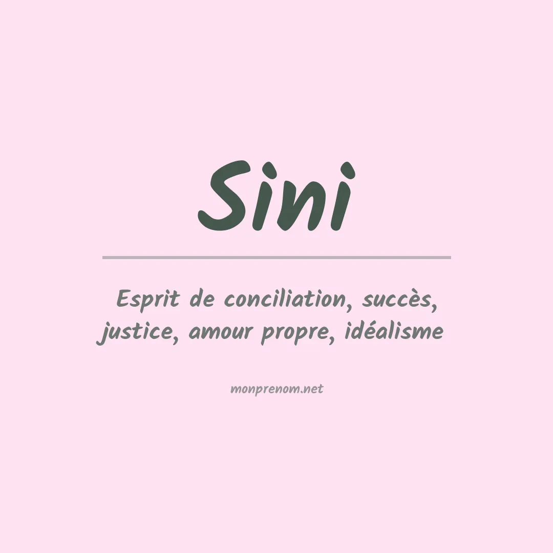 Signification du Prénom Sini