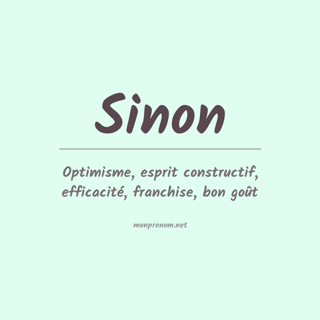 Signification du Prénom Sinon