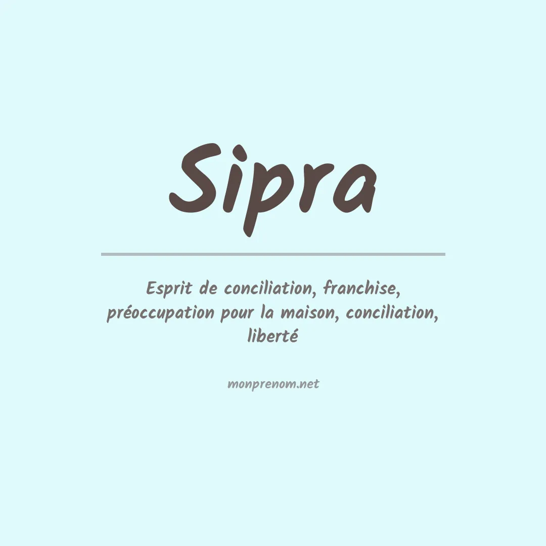 Signification du Prénom Sipra Signification du Prénom Sipra
