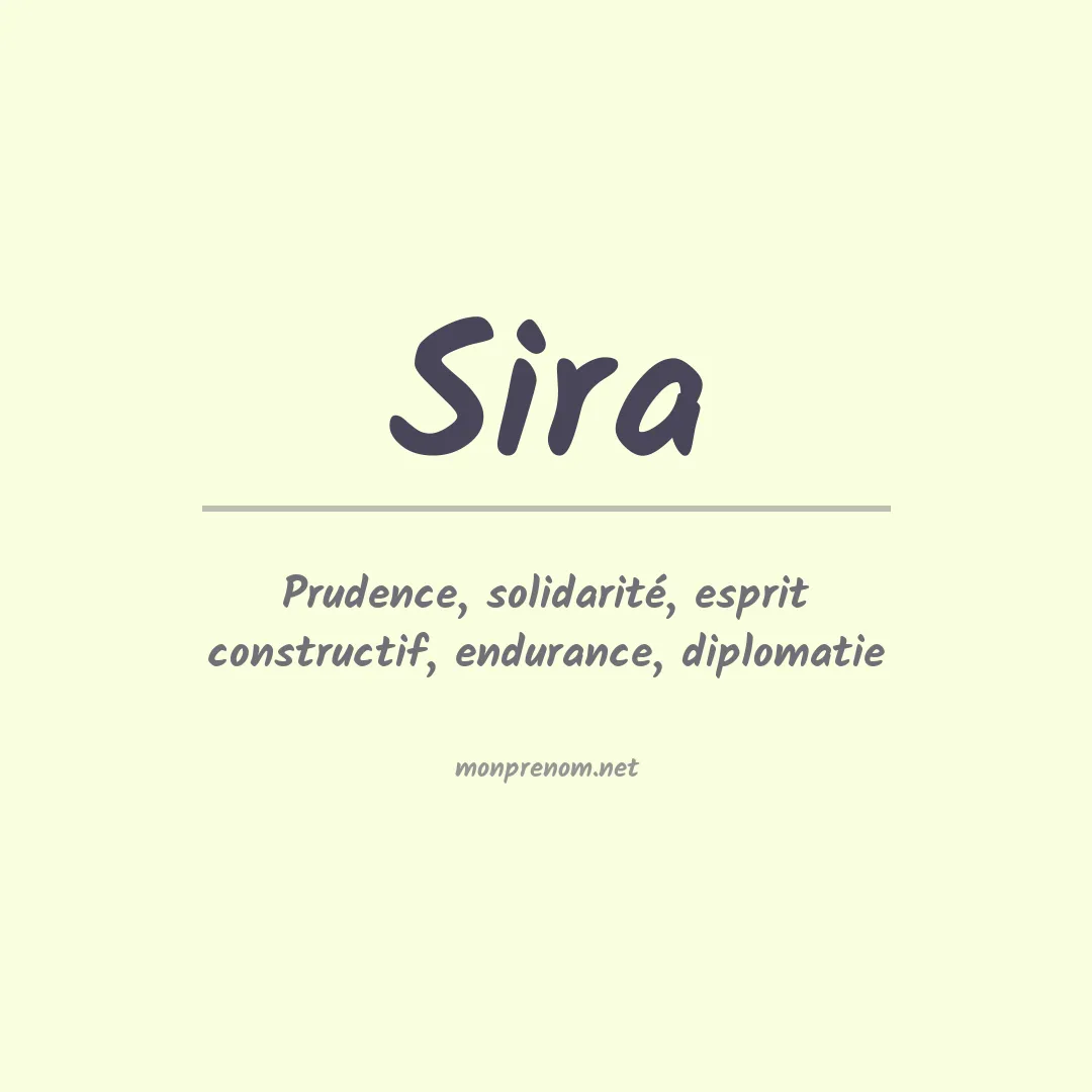 Signification du Prénom Sira Signification du Prénom Sira