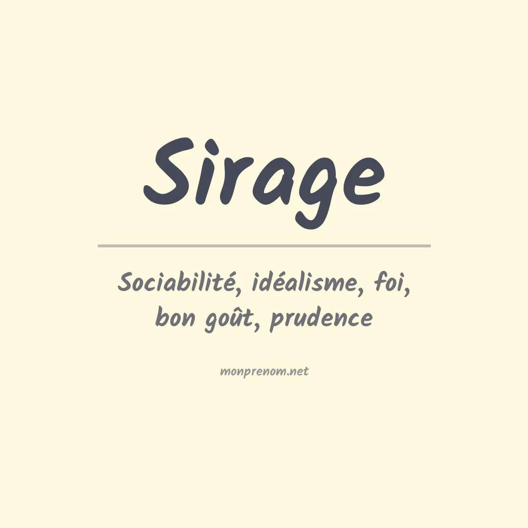 Signification du Prénom Sirage Signification du Prénom Sirage