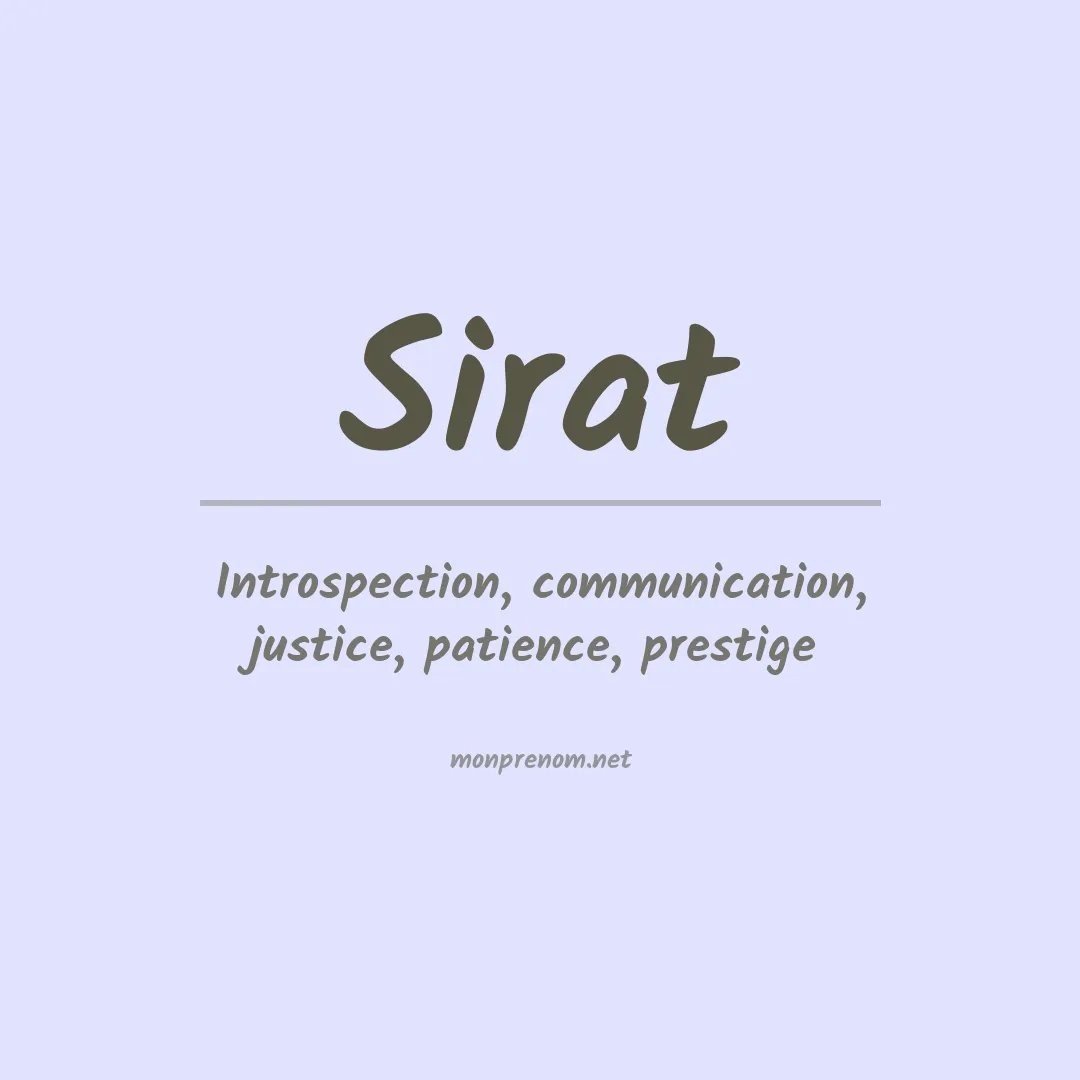 Signification du Prénom Sirat Signification du Prénom Sirat