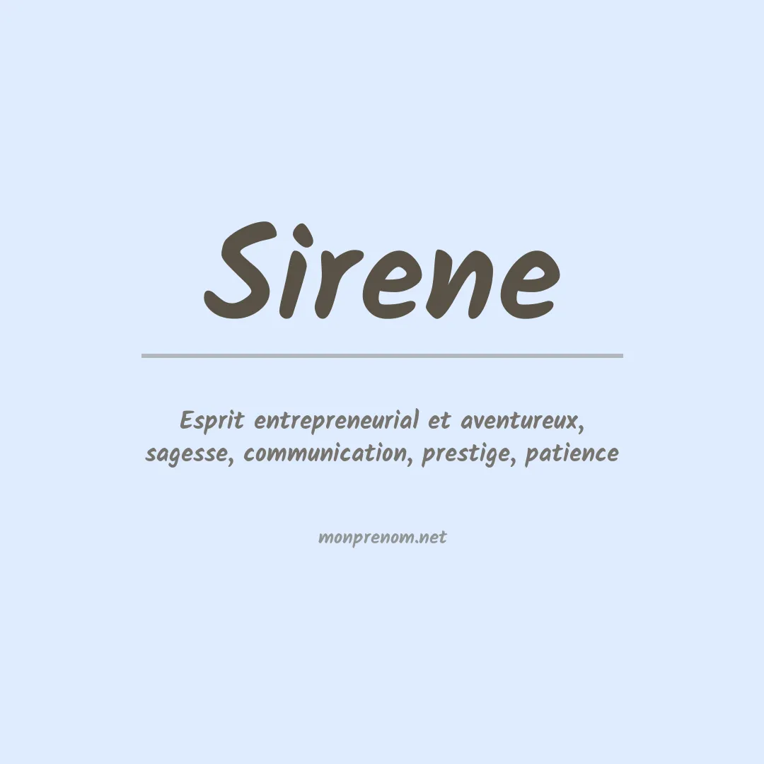 Signification du Prénom Sirene