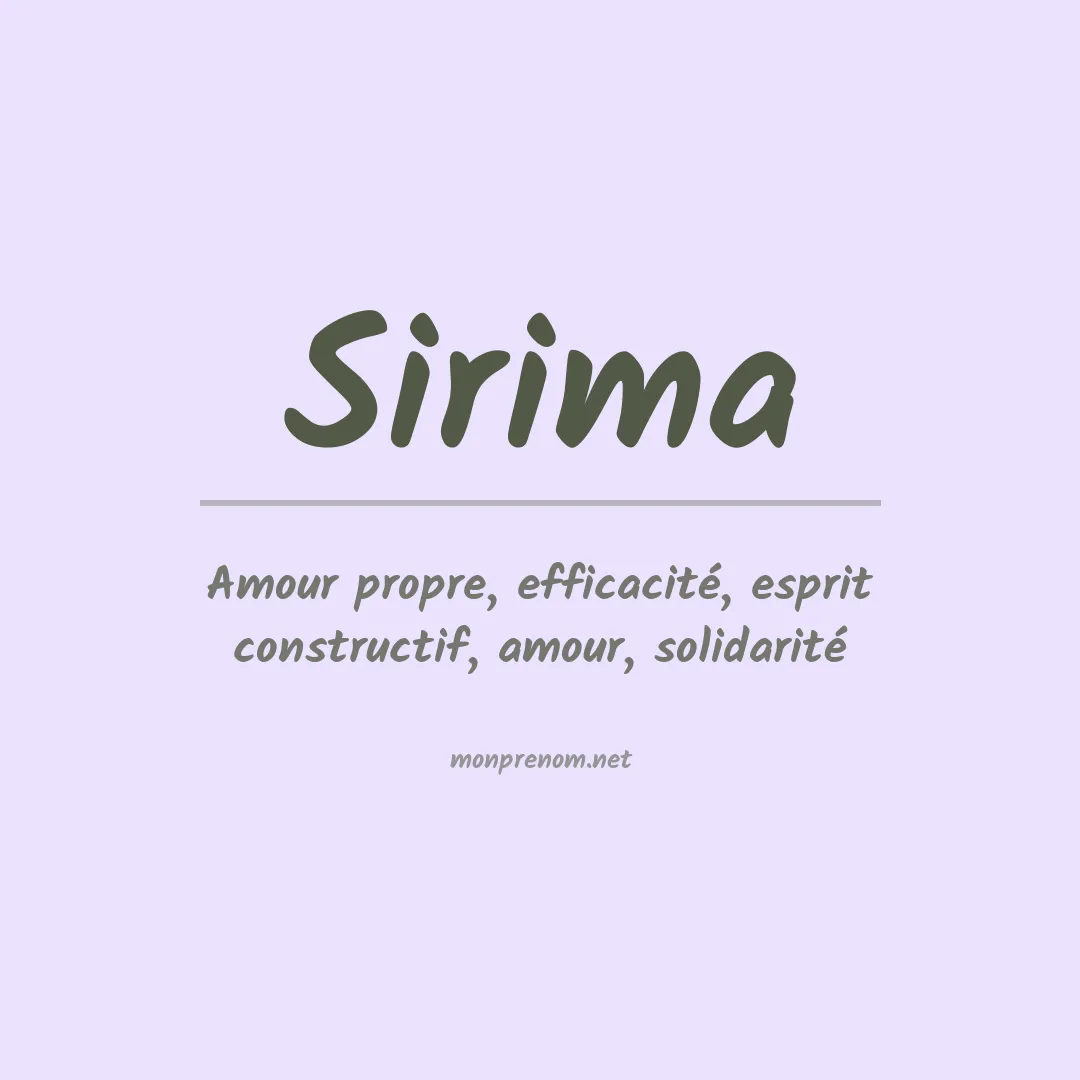 Signification du Prénom Sirima Signification du Prénom Sirima