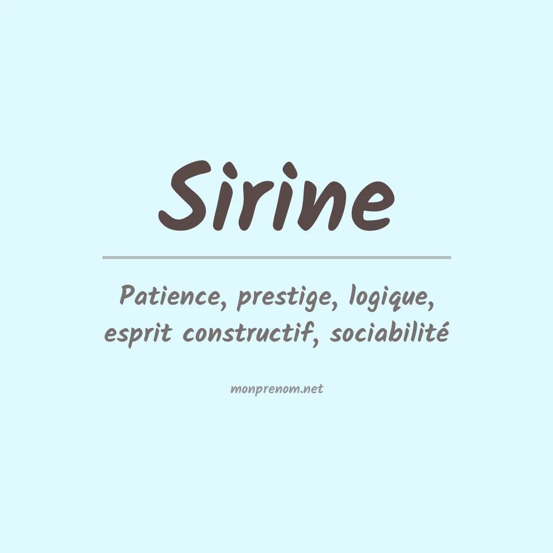 Signification du Prénom Sirine