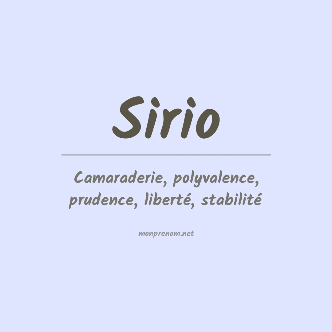 Signification du Prénom Sirio