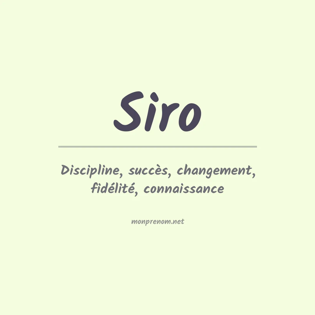 Signification du Prénom Siro