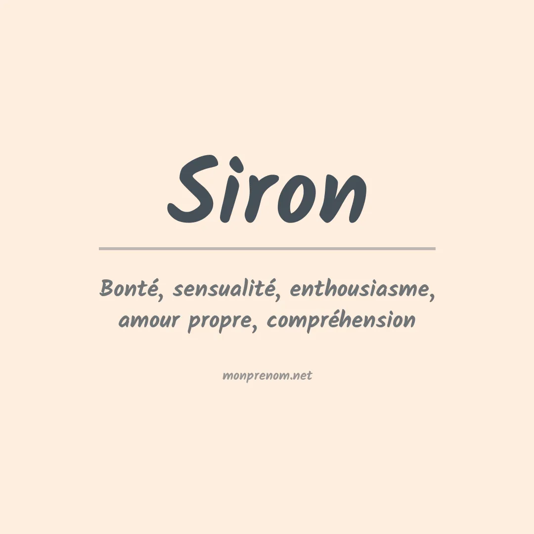 Signification du Prénom Siron