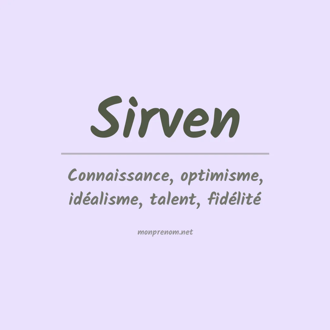 Signification du Prénom Sirven