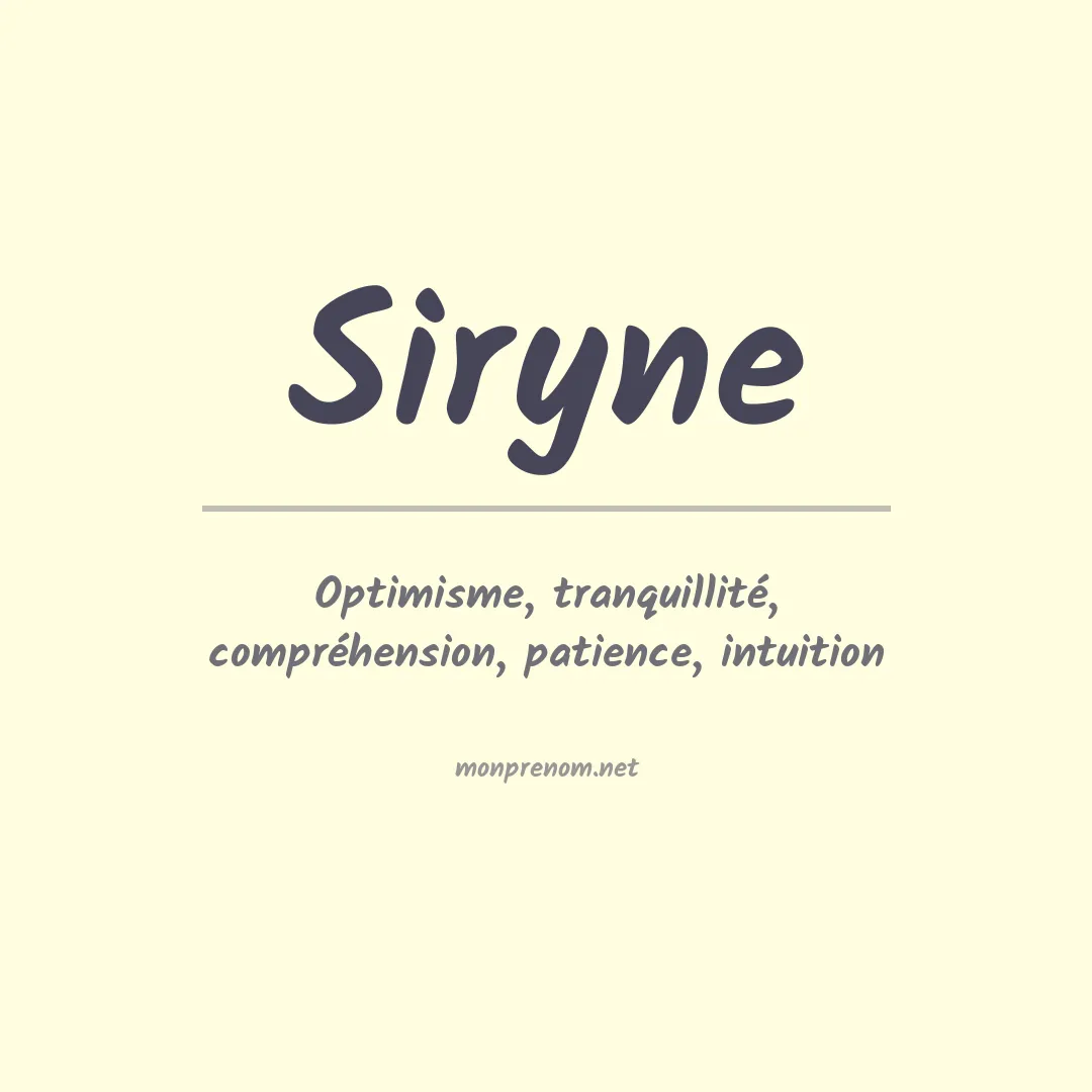 Signification du Prénom Siryne Signification du Prénom Siryne