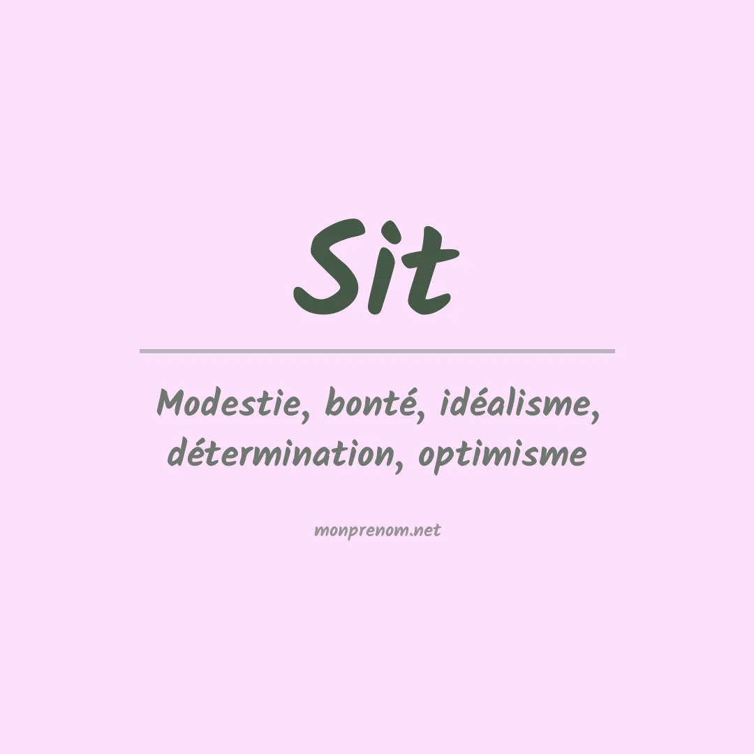 Signification du Prénom Sit