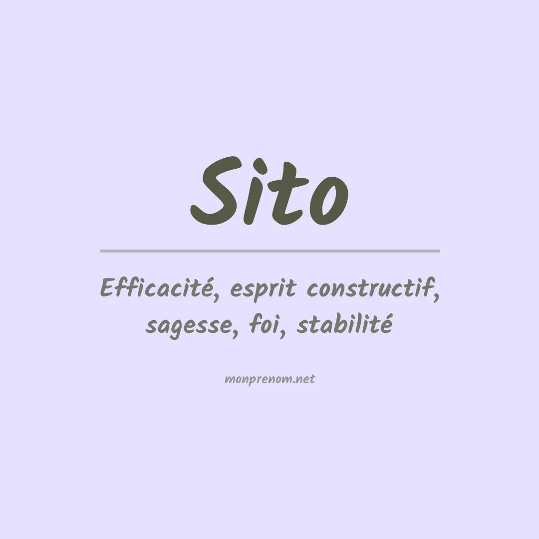 Signification du Prénom Sito Signification du Prénom Sito
