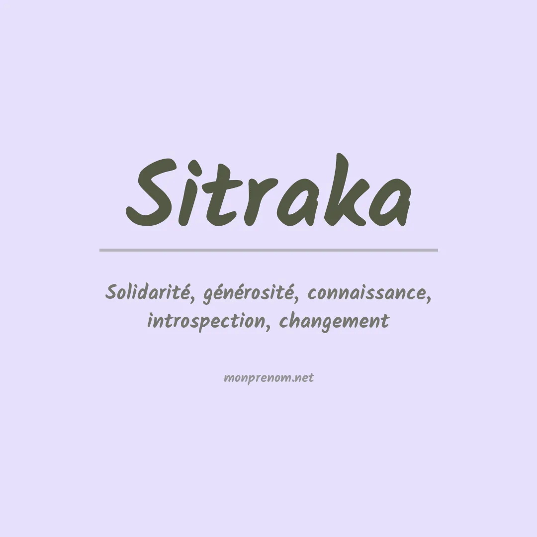 Signification du Prénom Sitraka Signification du Prénom Sitraka