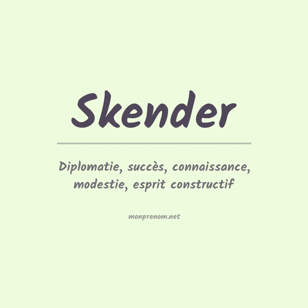 Signification du Prénom Skender