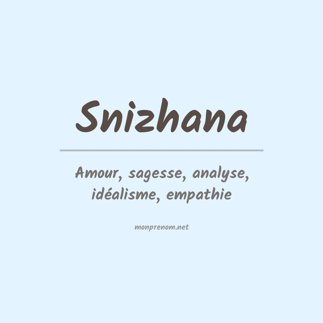 Signification du Prénom Snizhana Signification du Prénom Snizhana