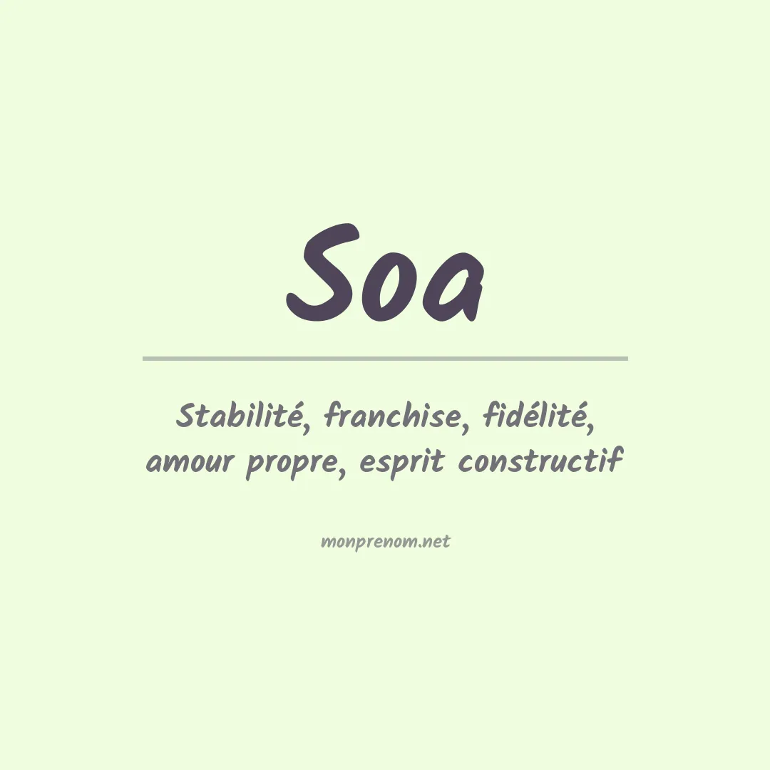 Signification du Prénom Soa