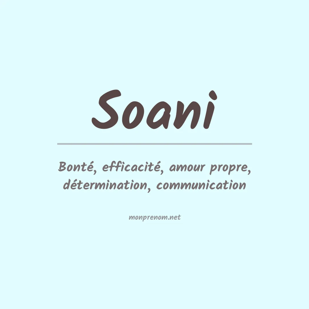 Signification du Prénom Soani Signification du Prénom Soani