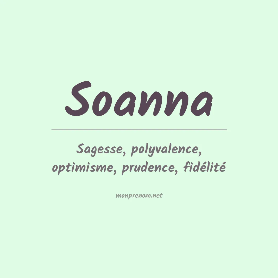 Signification du Prénom Soanna Signification du Prénom Soanna