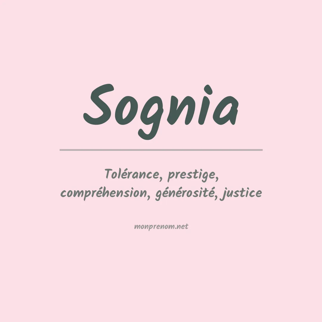 Signification du Prénom Sognia Signification du Prénom Sognia