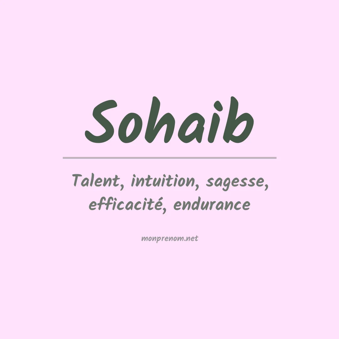 Signification du Prénom Sohaib Signification du Prénom Sohaib