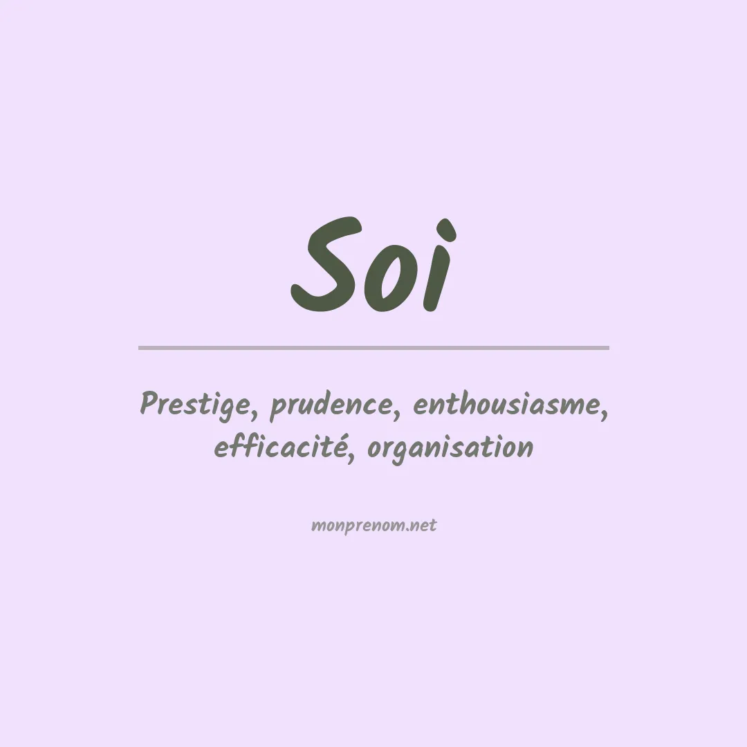Signification du Prénom Soi