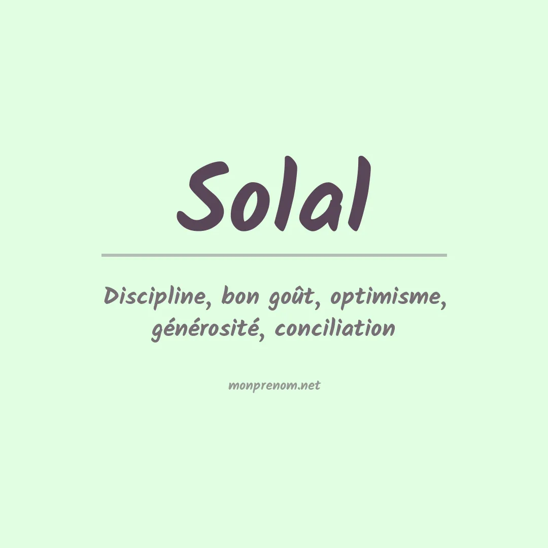 Signification du Prénom Solal