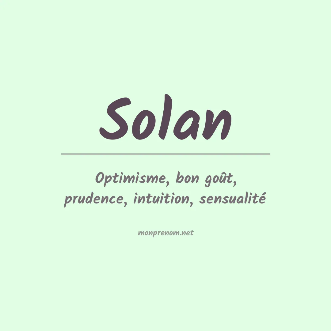 Signification du Prénom Solan