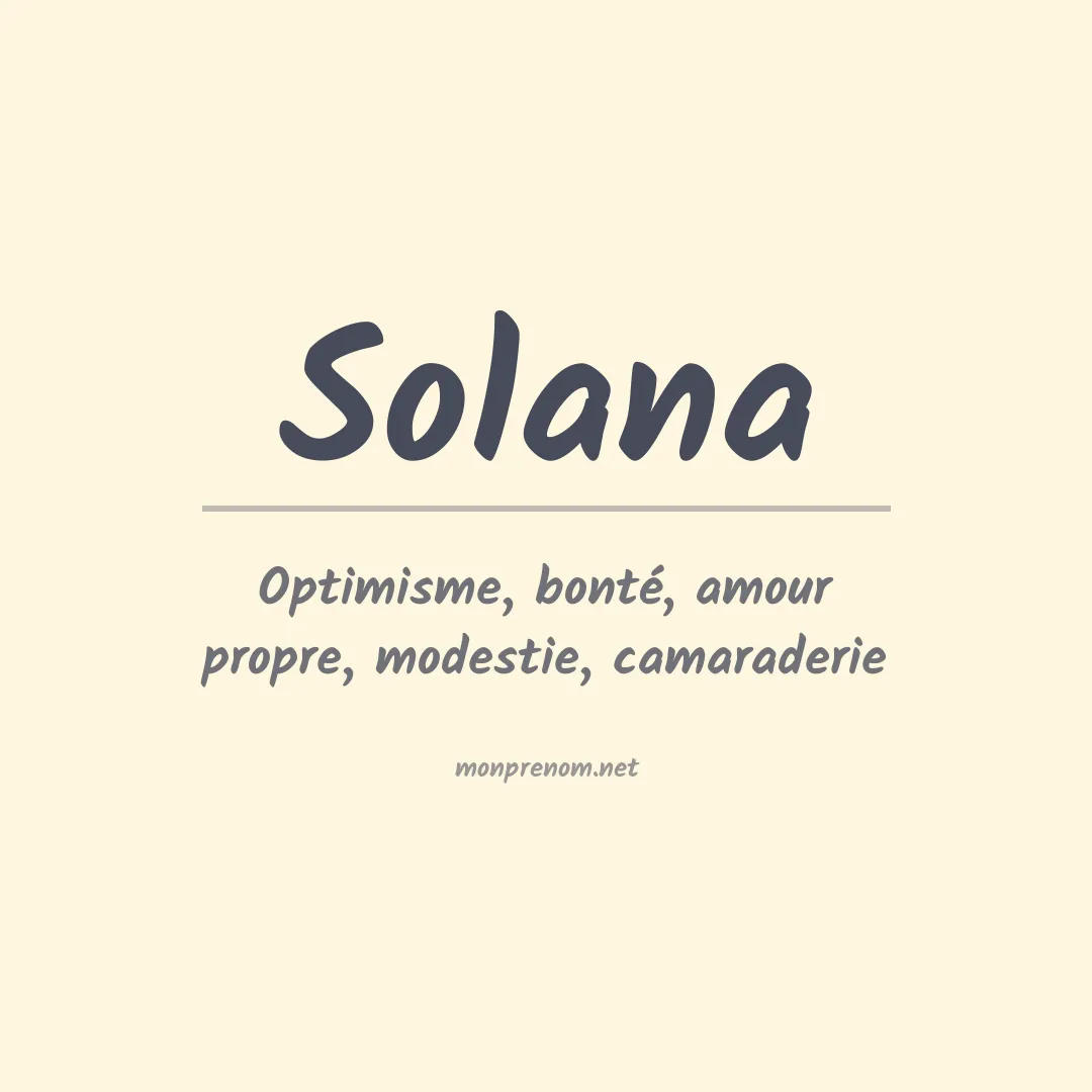 Signification du Prénom Solana
