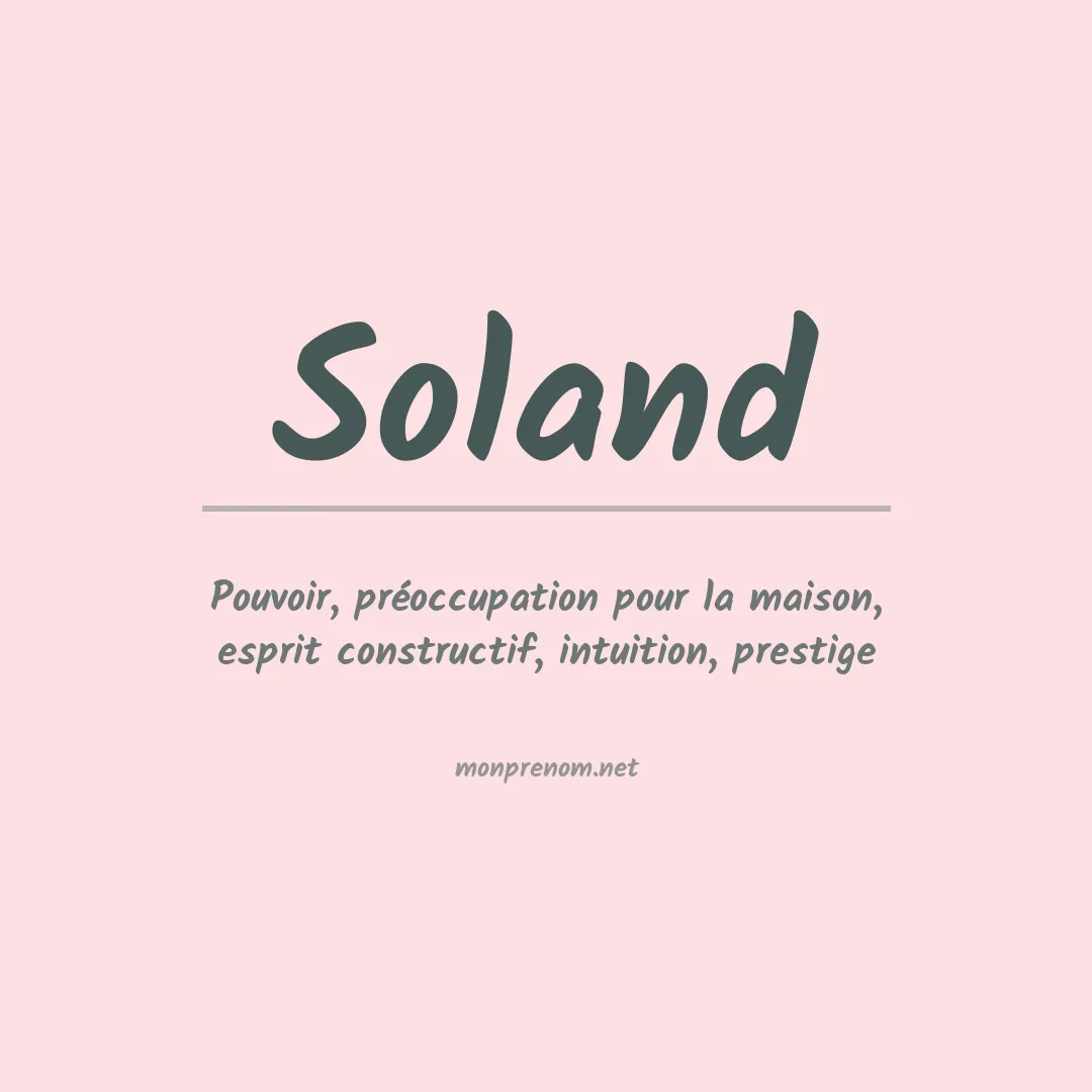 Signification du Prénom Soland