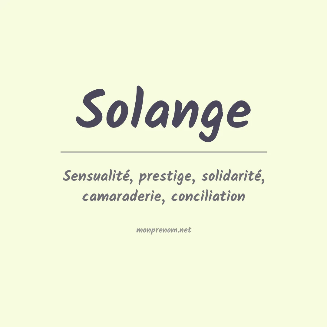 Signification du Prénom Solange