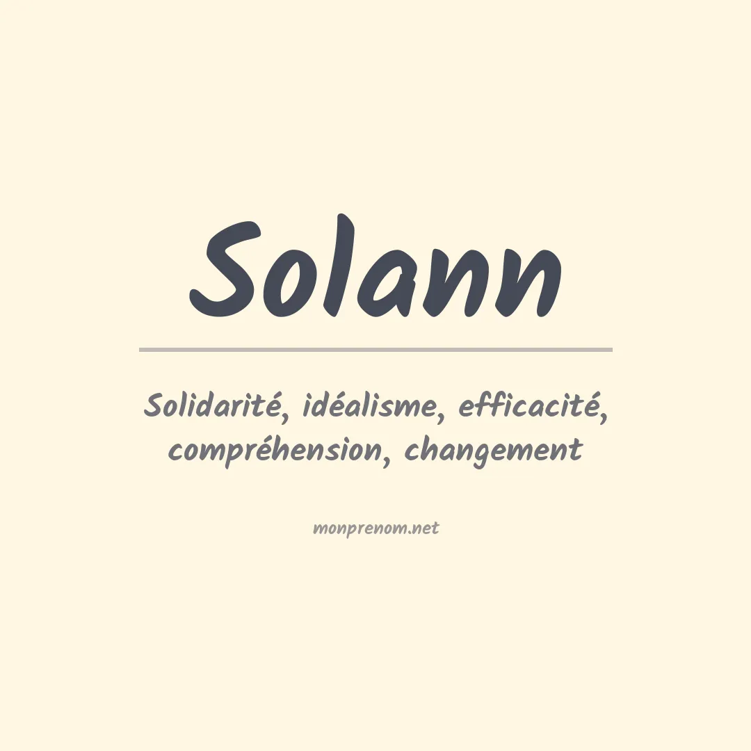 Signification du Prénom Solann