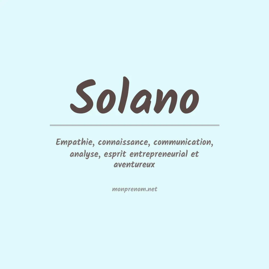 Signification du Prénom Solano
