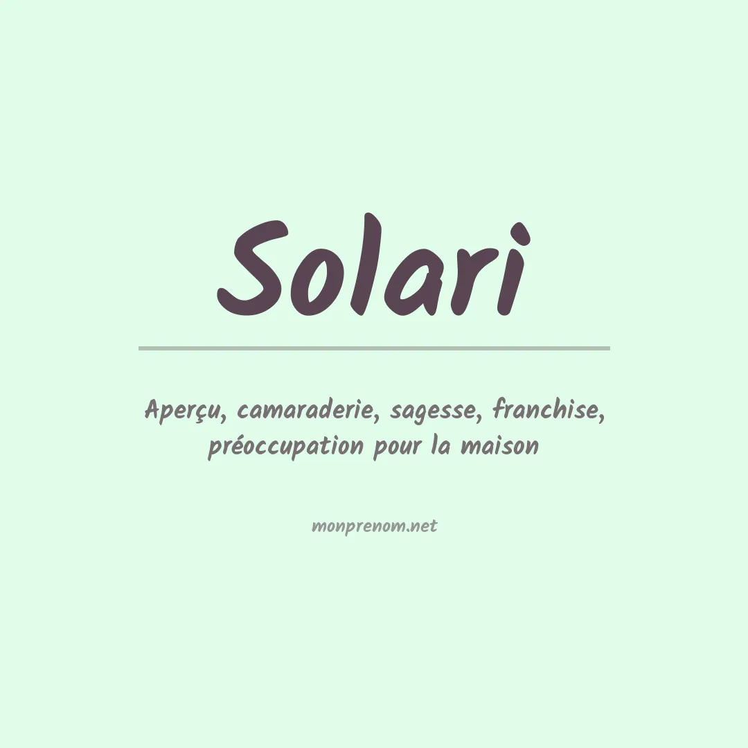 Signification du Prénom Solari