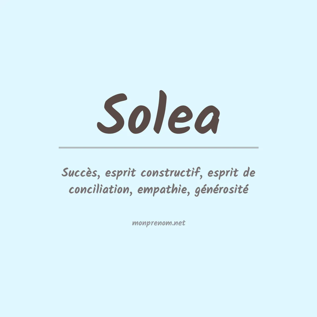 Signification du Prénom Solea