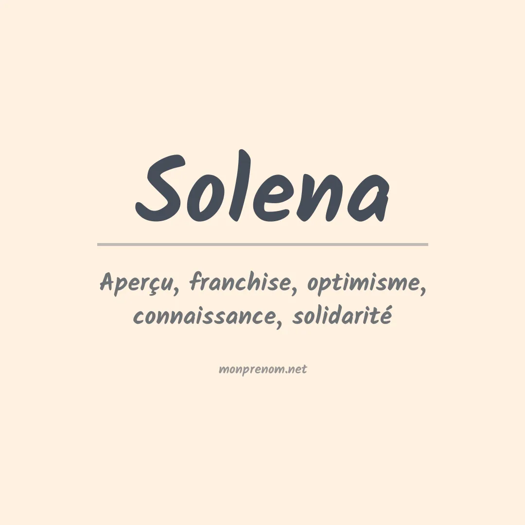 Signification du Prénom Solena Signification du Prénom Solena