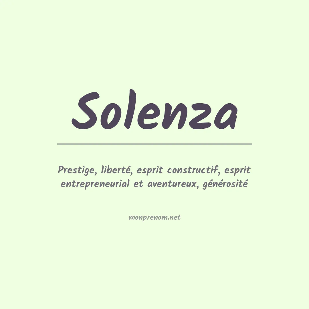 Signification du Prénom Solenza Signification du Prénom Solenza