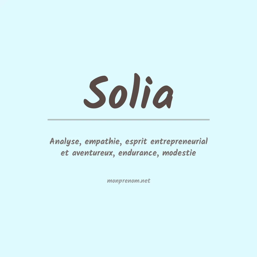 Signification du Prénom Solia