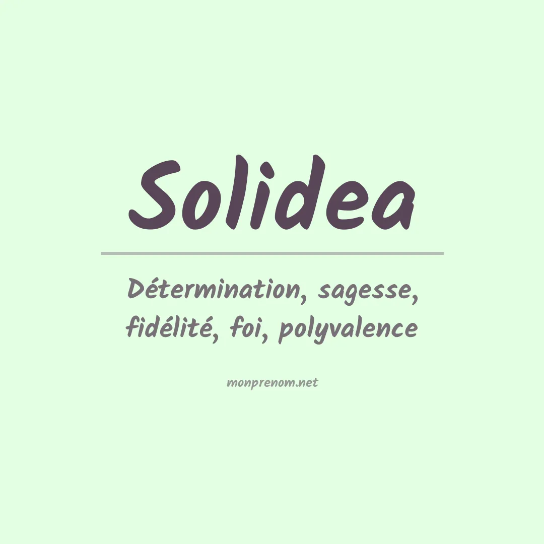Signification du Prénom Solidea Signification du Prénom Solidea