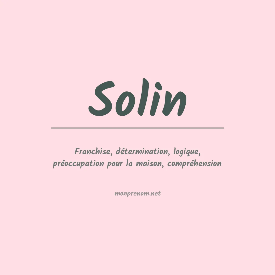 Signification du Prénom Solin