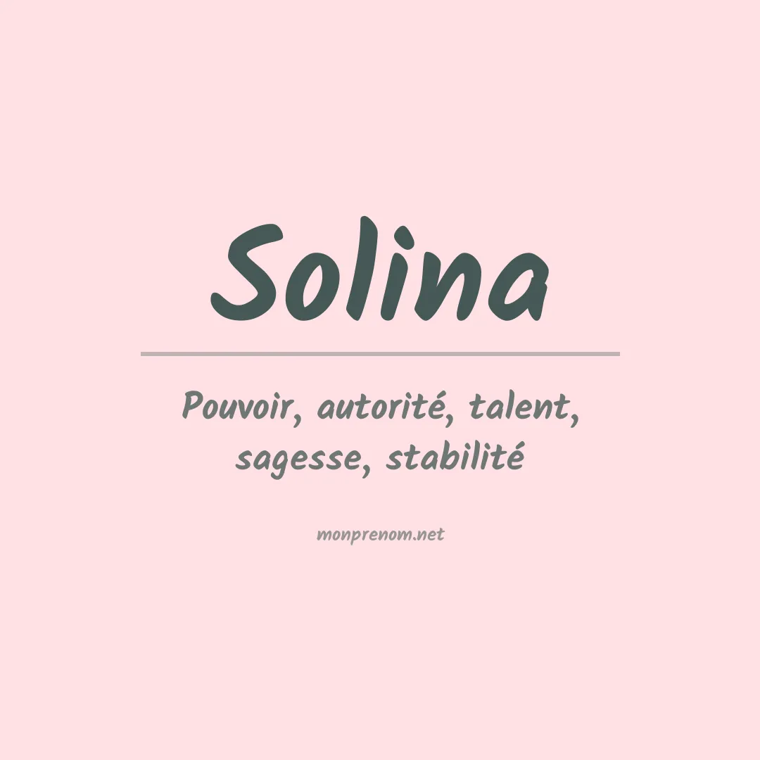 Signification du Prénom Solina