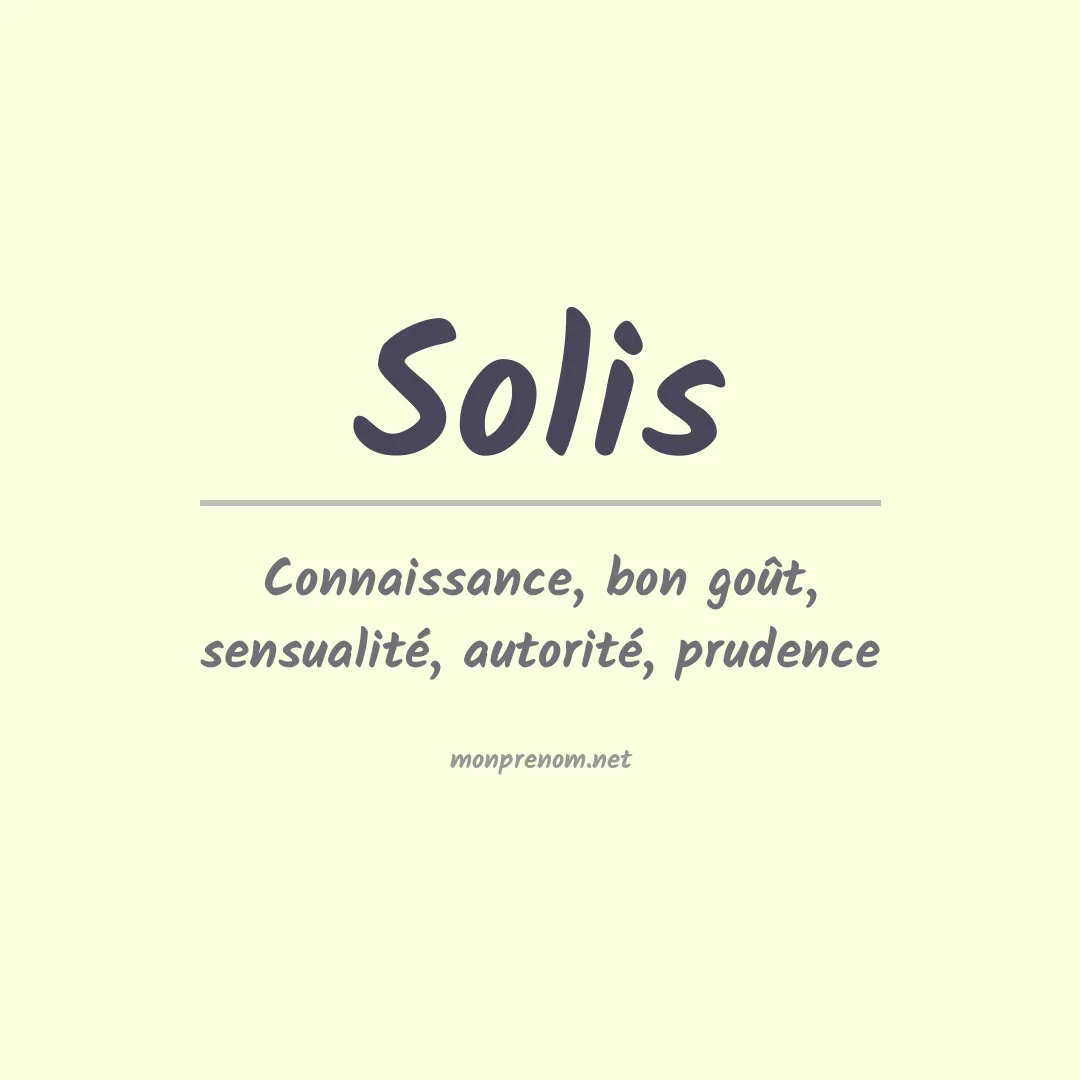 Signification du Prénom Solis