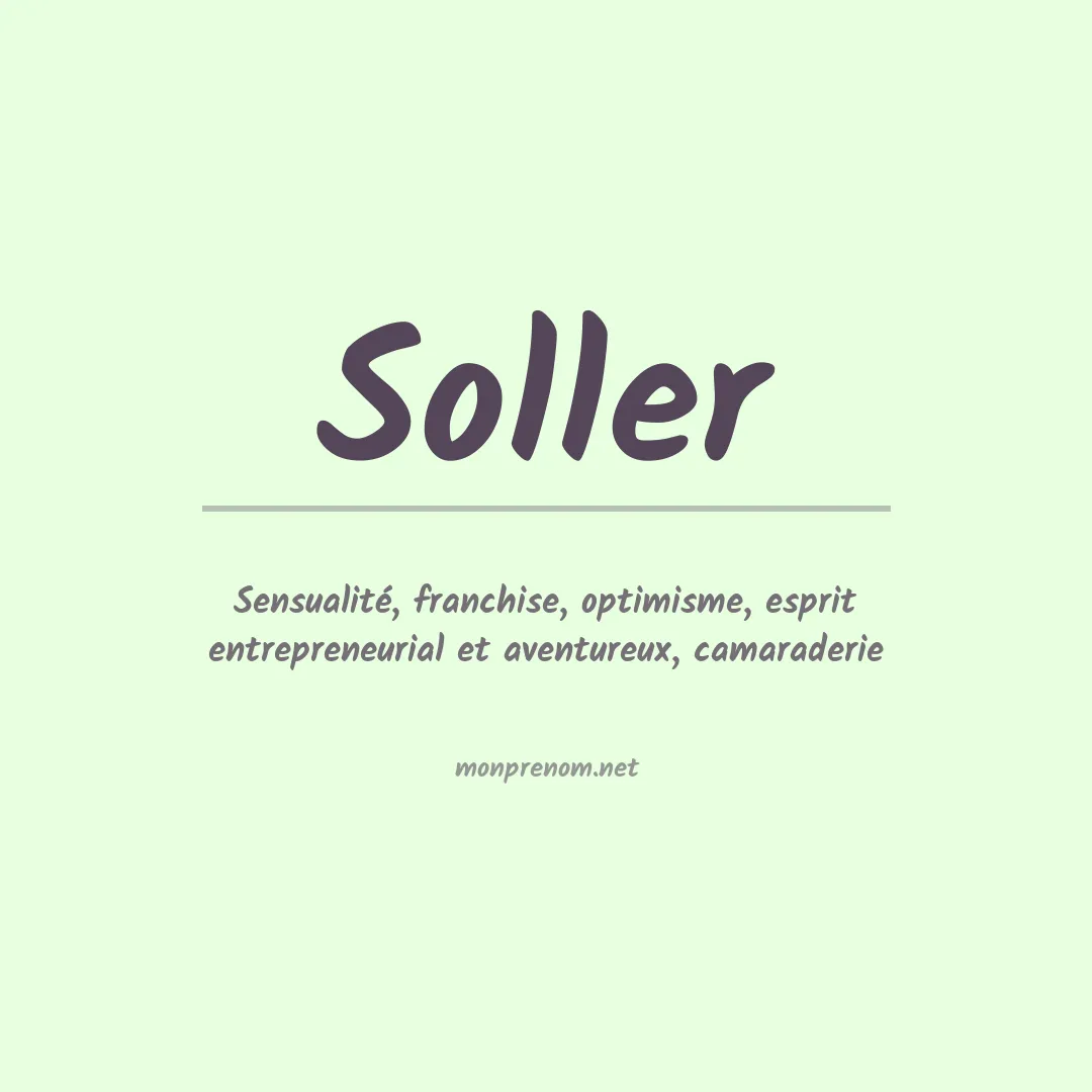 Signification du Prénom Soller